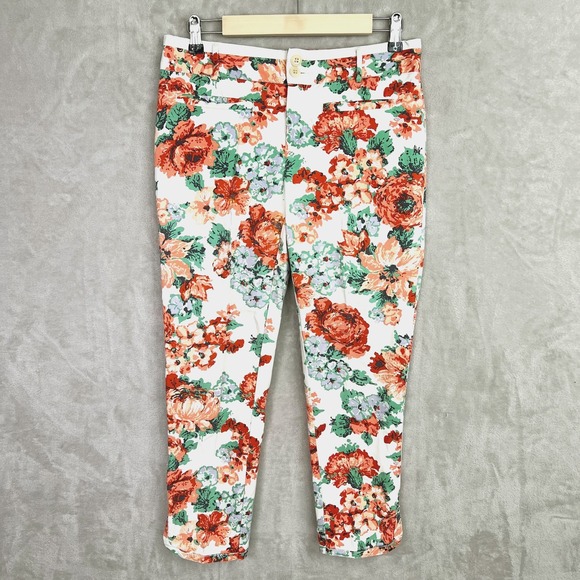 Anthropologie Pants - Anthropologie Cartonnier Pants Women's Floral Crop Slacks Sz 6 Bloomcore Cottage